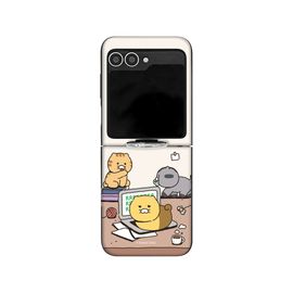 [S2B] KAKAO FRIENDS CHOONSIK Magnetic Door Bumper Wallet Card Case Compatible with Galaxy Z Flip 6 – Dual-Layer Protection, Card Storage (2), Smart Ring - Made in Korea